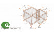 Габион Клумба квадратная совмещеная 1,7х1,7х1,2-3,8-Ц №1